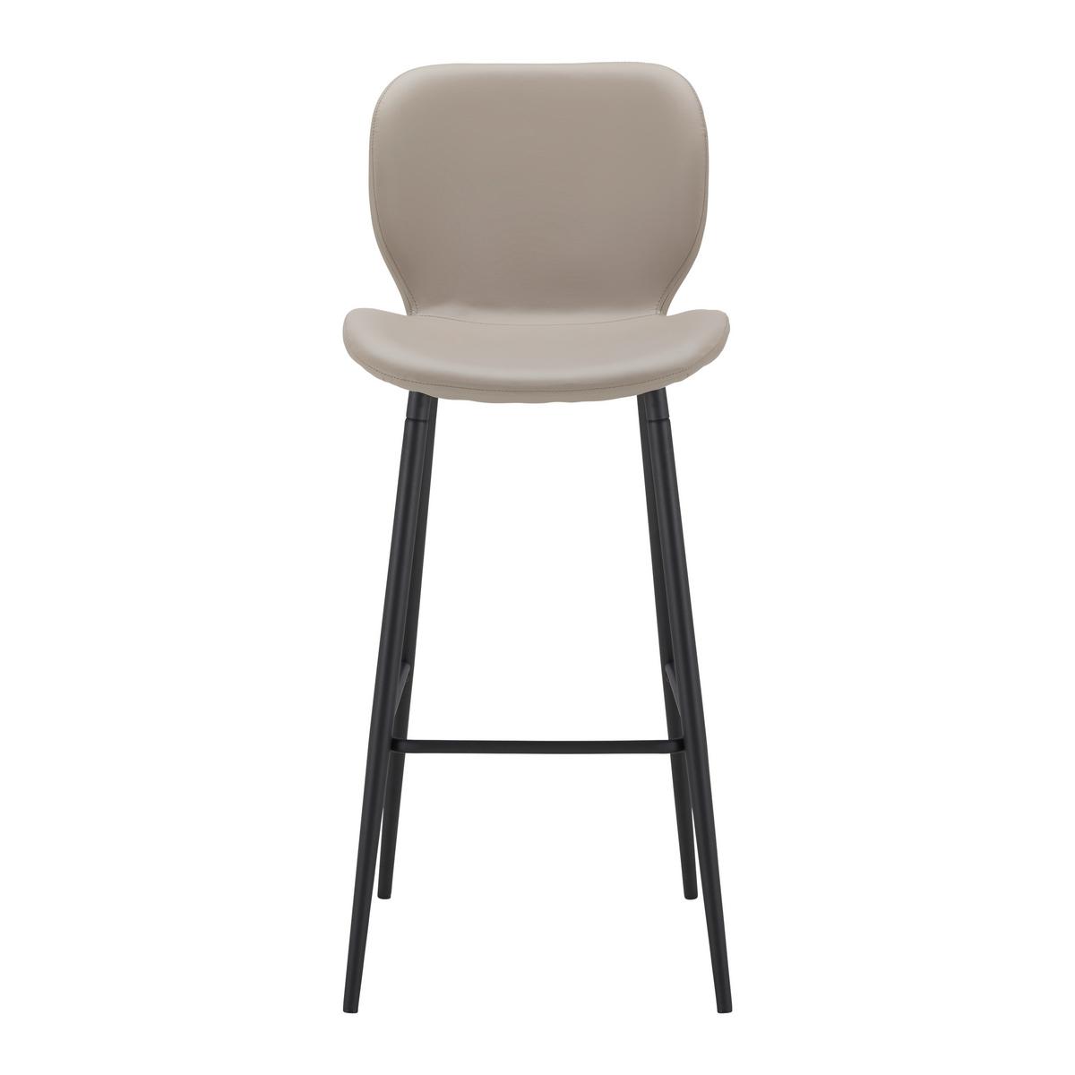 STOŁEK BAROWY IERY - czarny/taupe, Modern, metal/drewno (46/111/49cm) - Bessagi Home