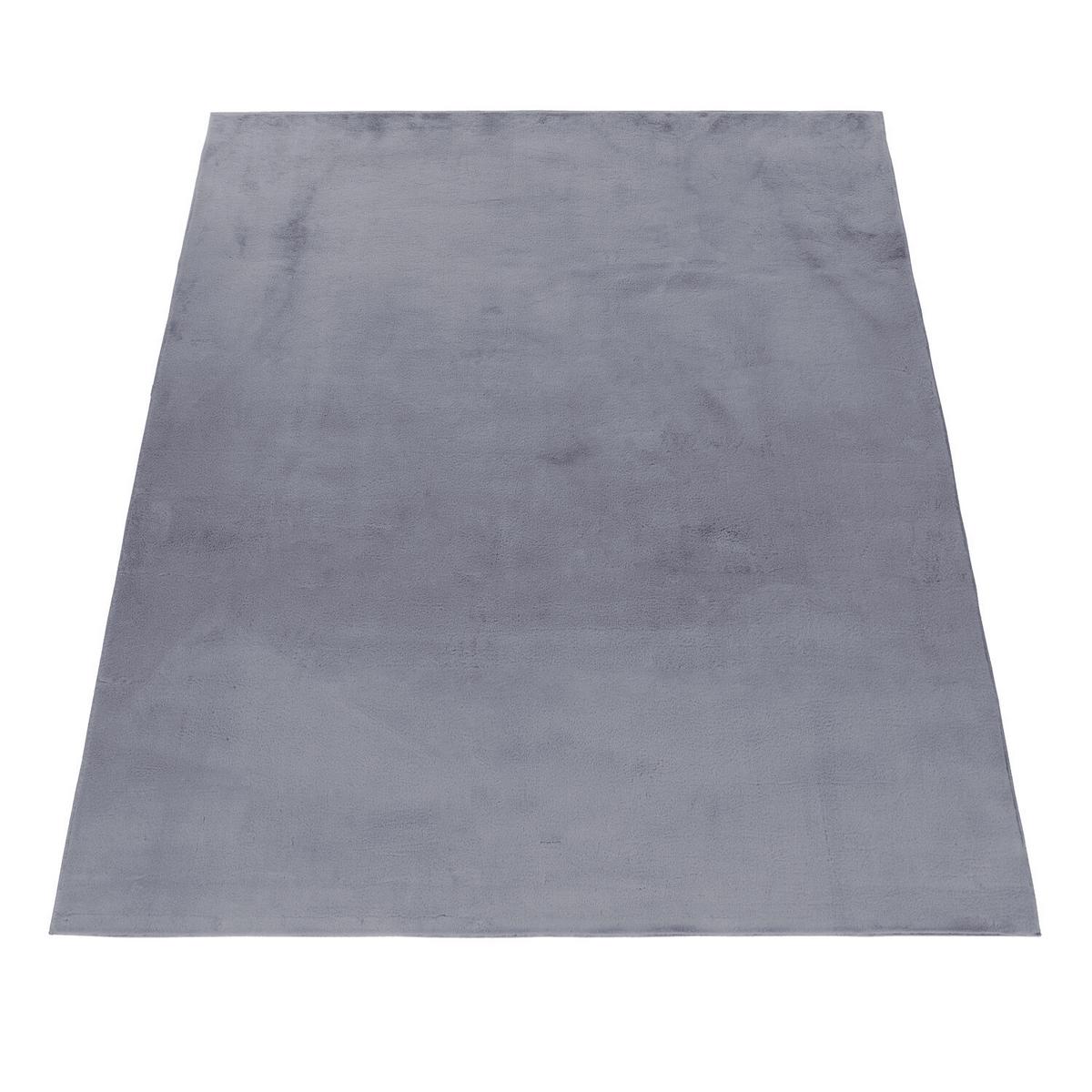 Hochflorteppich Pouffy Grau ca. 80x250cm - Grau, Basics, Textil (80/250cm)