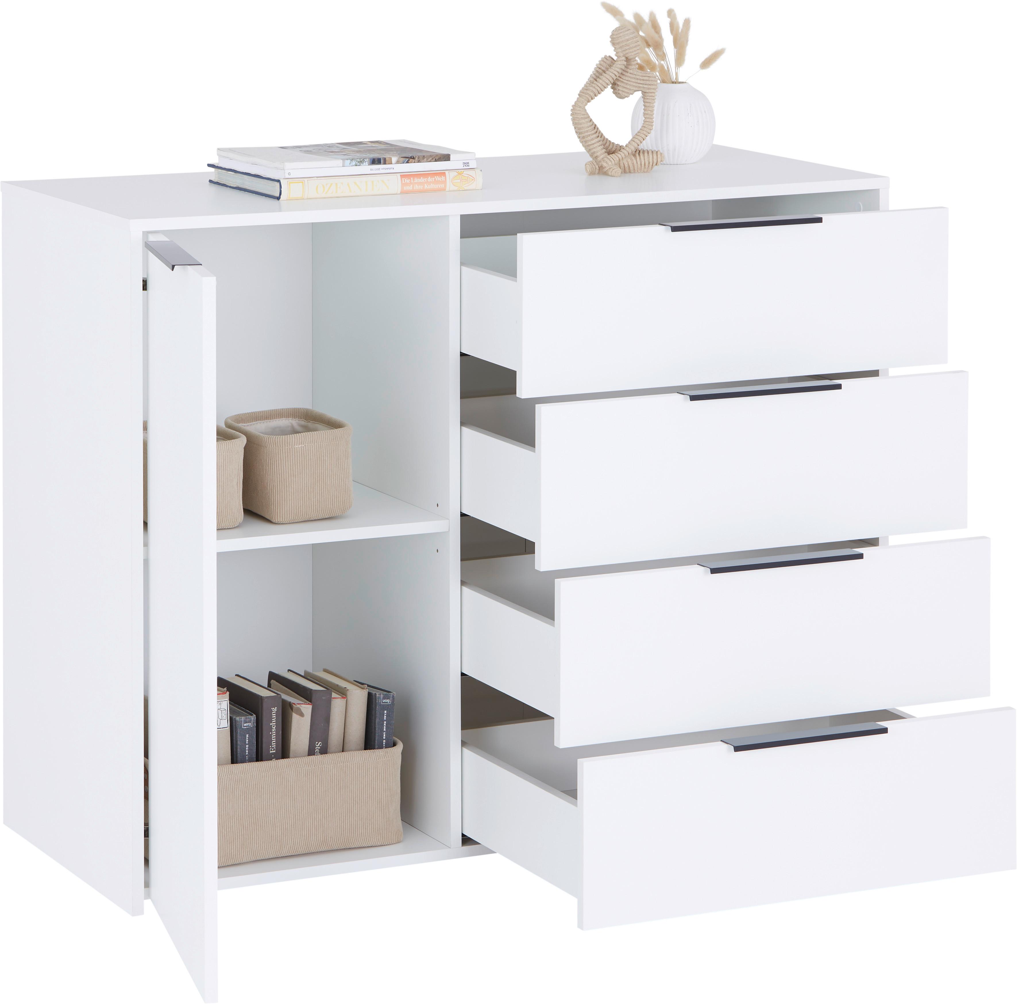 Comodă ALAN 3 - alb, Modern, material pe bază de lemn (114,5/93,4/50cm) - Modern Living