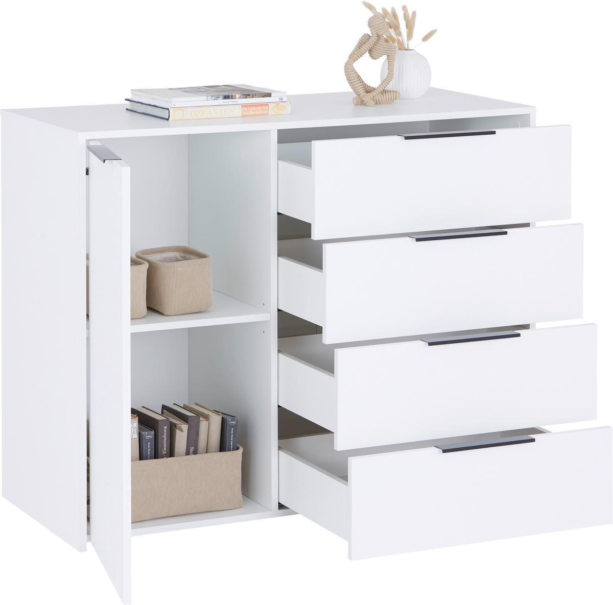 Comodă ALAN 3 - alb, Modern, material pe bază de lemn (114,5/93,4/50cm) - Modern Living