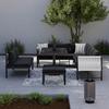 Dining-Loungeset Polly Schwarz Outdoorstoff/Metall - Hellgrau/Schwarz, MODERN, Kunststoff/Textil - Bessagi Garden