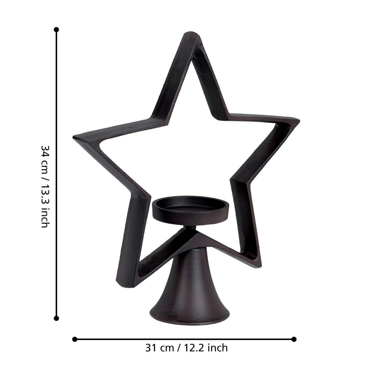 Kerzenhalter Mukayle Braun matt - Braun, LIFESTYLE, Metall (31/9,5/34cm)
