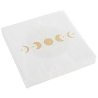 Serviette Kai in Weiss ca. 33x33cm - Weiss/Goldfarben, Papier (33/33cm)