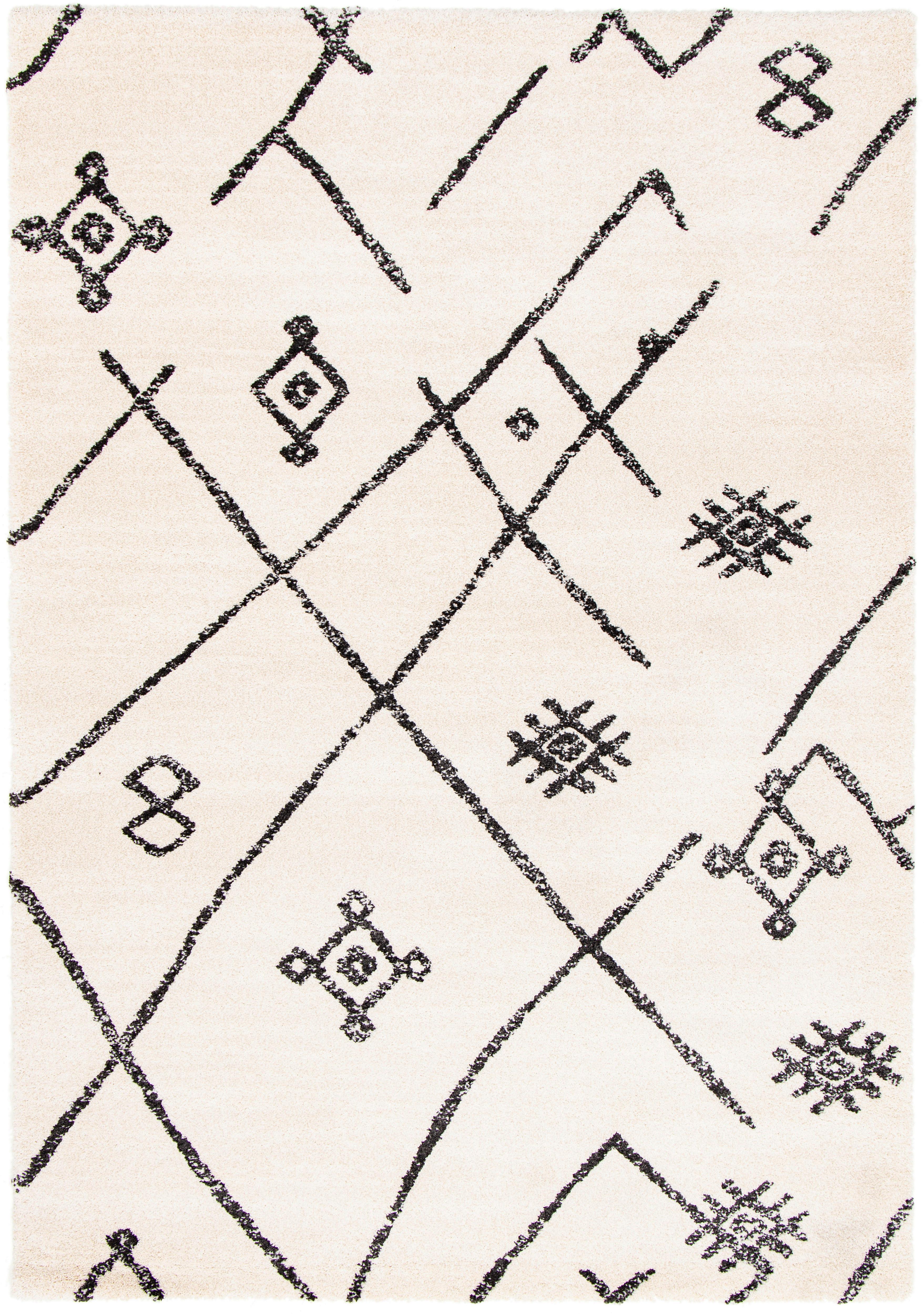 Covor țesut Timon - crem/negru, Modern, textil (80/150cm) - Modern Living