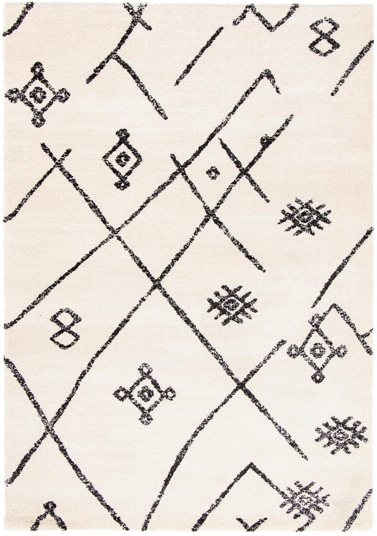 Covor țesut Timon - crem/negru, Modern, textil (80/150cm) - Modern Living