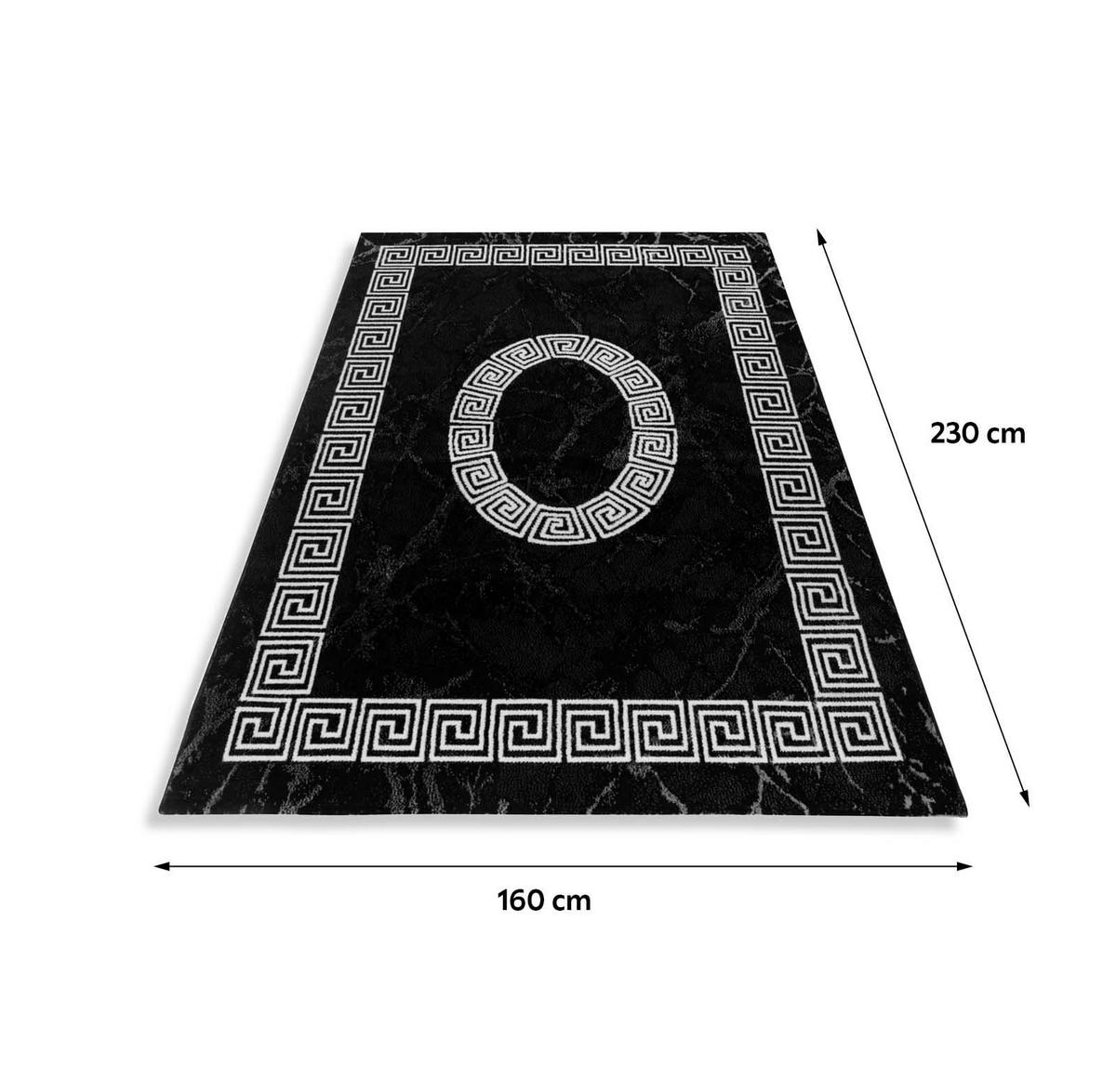 Webteppich Plus Schwarz/Weiß ca. 160x230cm - Schwarz/Weiß, Design, Textil (160/230cm) - Novel