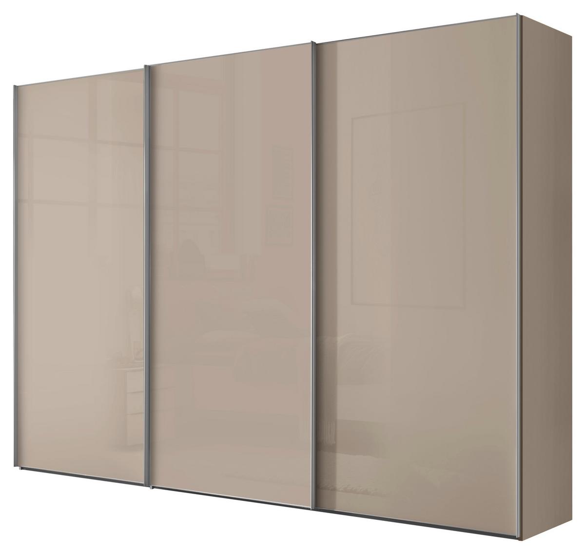 Schwebetürenschrank Lumos Sandfarben - Sandfarben/Alufarben, Konventionell, Glas/Holzwerkstoff (298cm) - Mömax