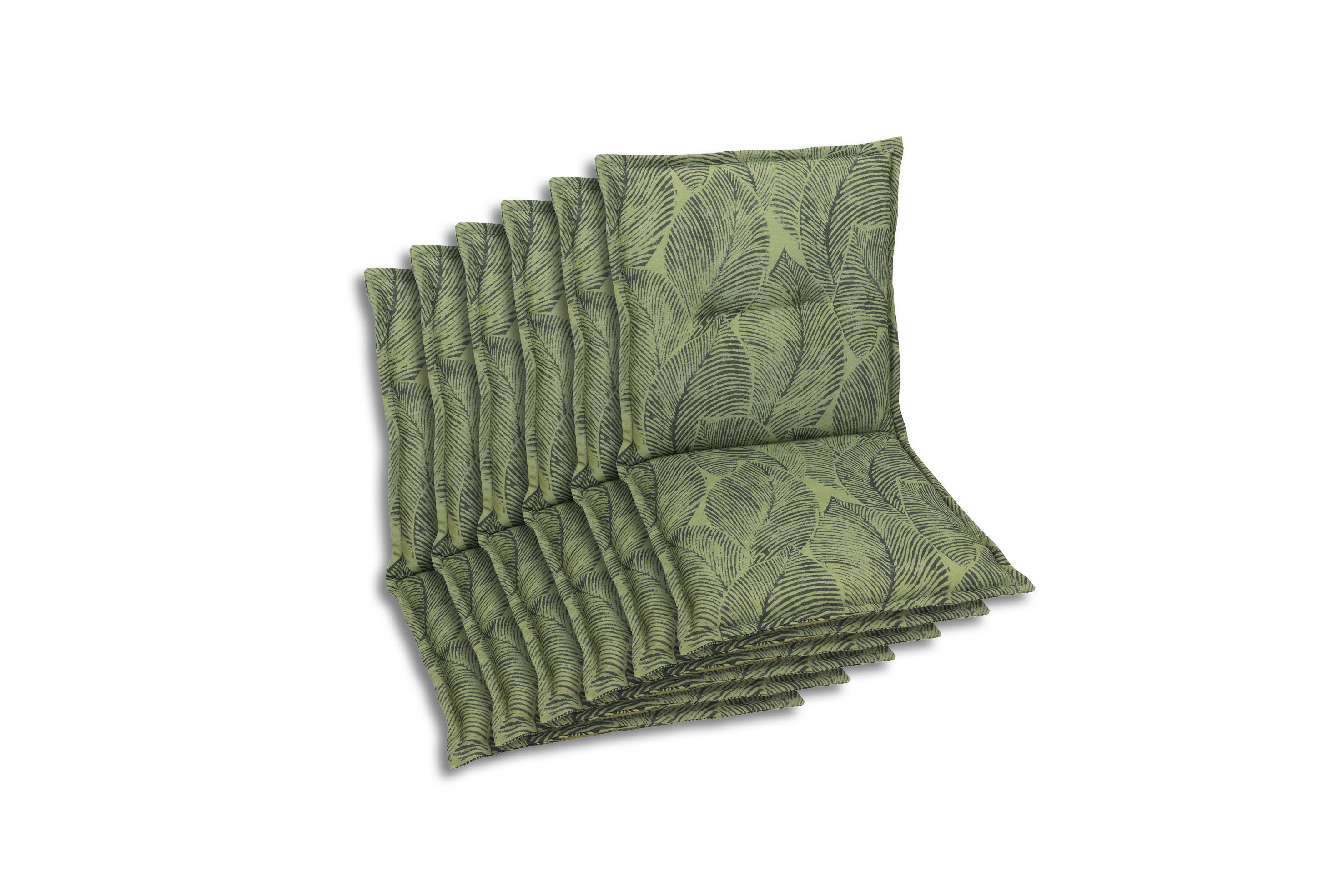 Sesselauflage 6-Teilig Grün - Grün, Basics, Textil (50/7/100cm)