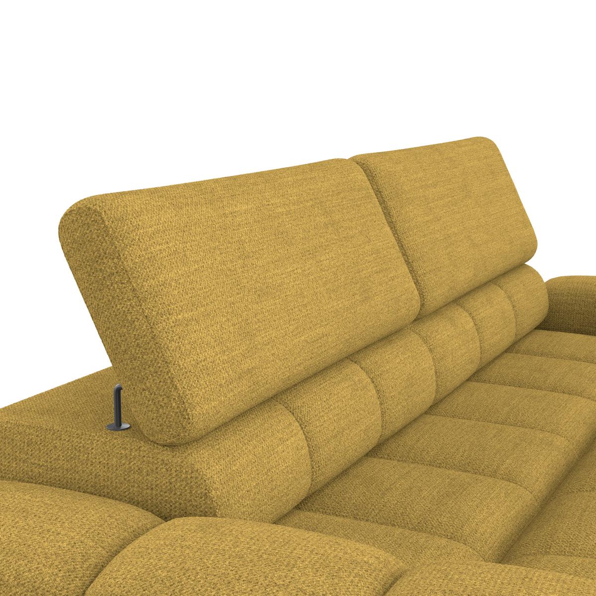Velika Sofa Bull - boje senfa/crna, Trend, tekstil/plastika (248/77-97/108cm) - Luca Bessoni