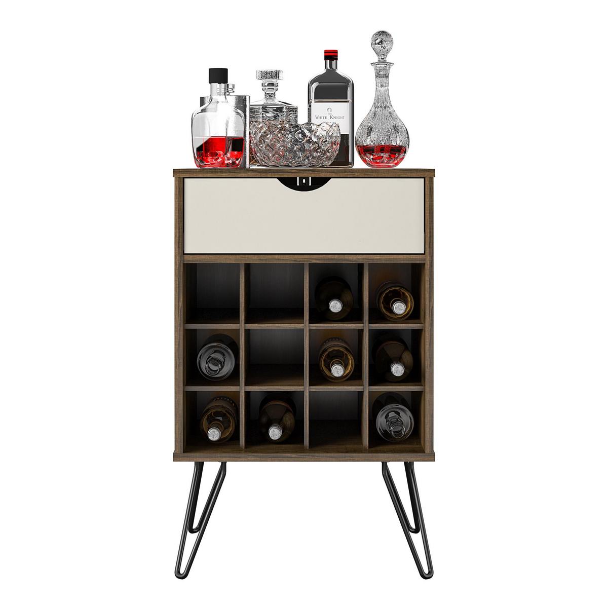 Weinregal Concord Dunkelbraun ca. 51x80x45cm - Eichefarben/Dunkelbraun, Design, Holzwerkstoff/Metall (51/80/45cm) - MID.YOU