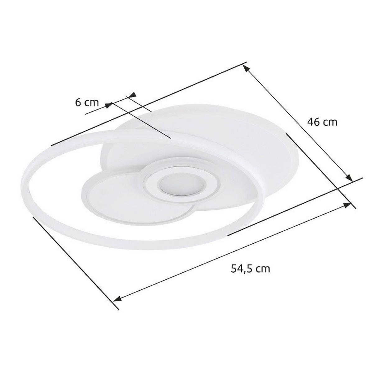 LED-DECKENLEUCHTE 48442-50  RODERICK - Chromfarben/Weiss, Design, Kunststoff/Metall (54,5/46/6cm) - Globo
