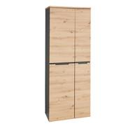 Aktenschrank In Eiche Artisan/graphitfarben - Graphitfarben/Eiche Artisan, Modern, Holzwerkstoff (75/197/38cm) - Premium Living