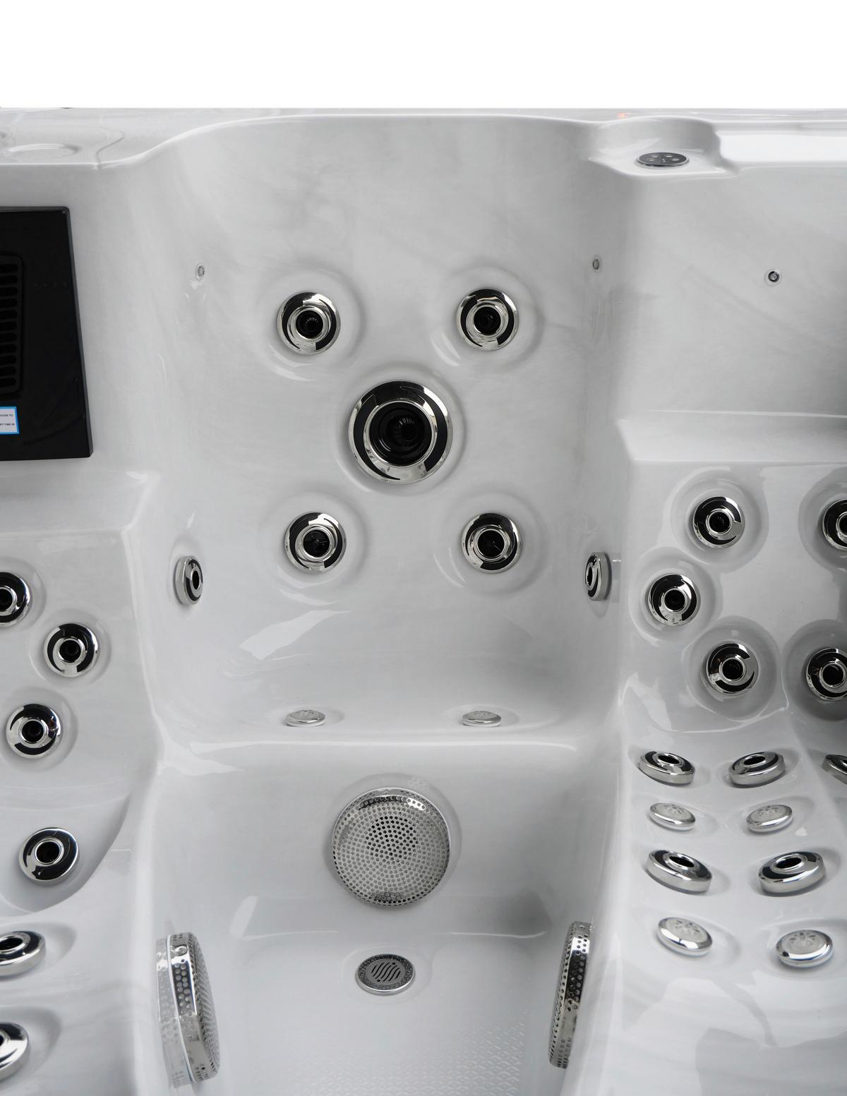 Whirlpool Capri Grauweiß ca. 210x160x90cm - Grauweiß, KONVENTIONELL, Kunststoff (210/160/90cm) - Sanotechnik