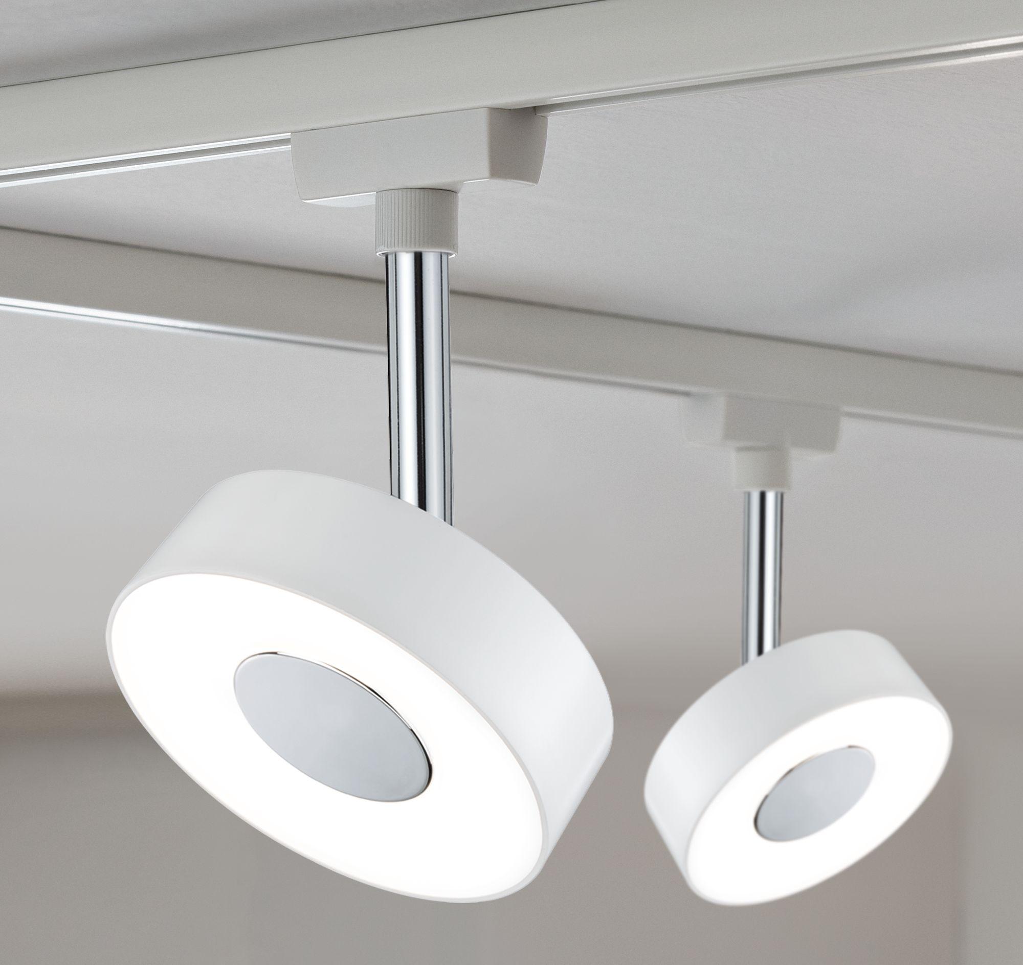 Schienensystem-Strahler Spot Circle max. 5 Watt - Chromfarben/Weiß, Basics, Kunststoff/Metall (9,8/14,7/5cm) - Paulmann