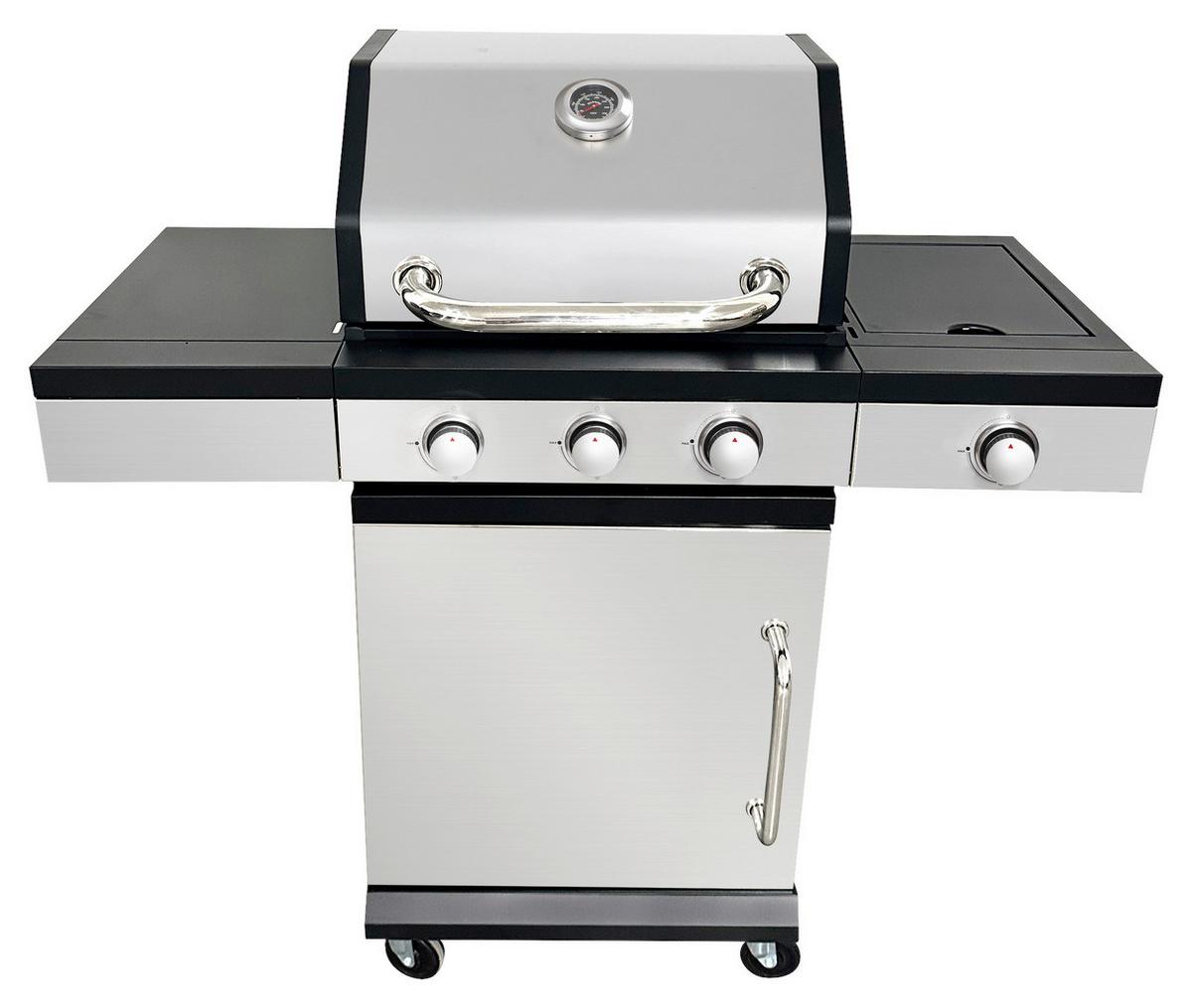 Gasgriller Helmut Schwarz - Schwarz, KONVENTIONELL, Kunststoff/Metall (110cm) - Mömax