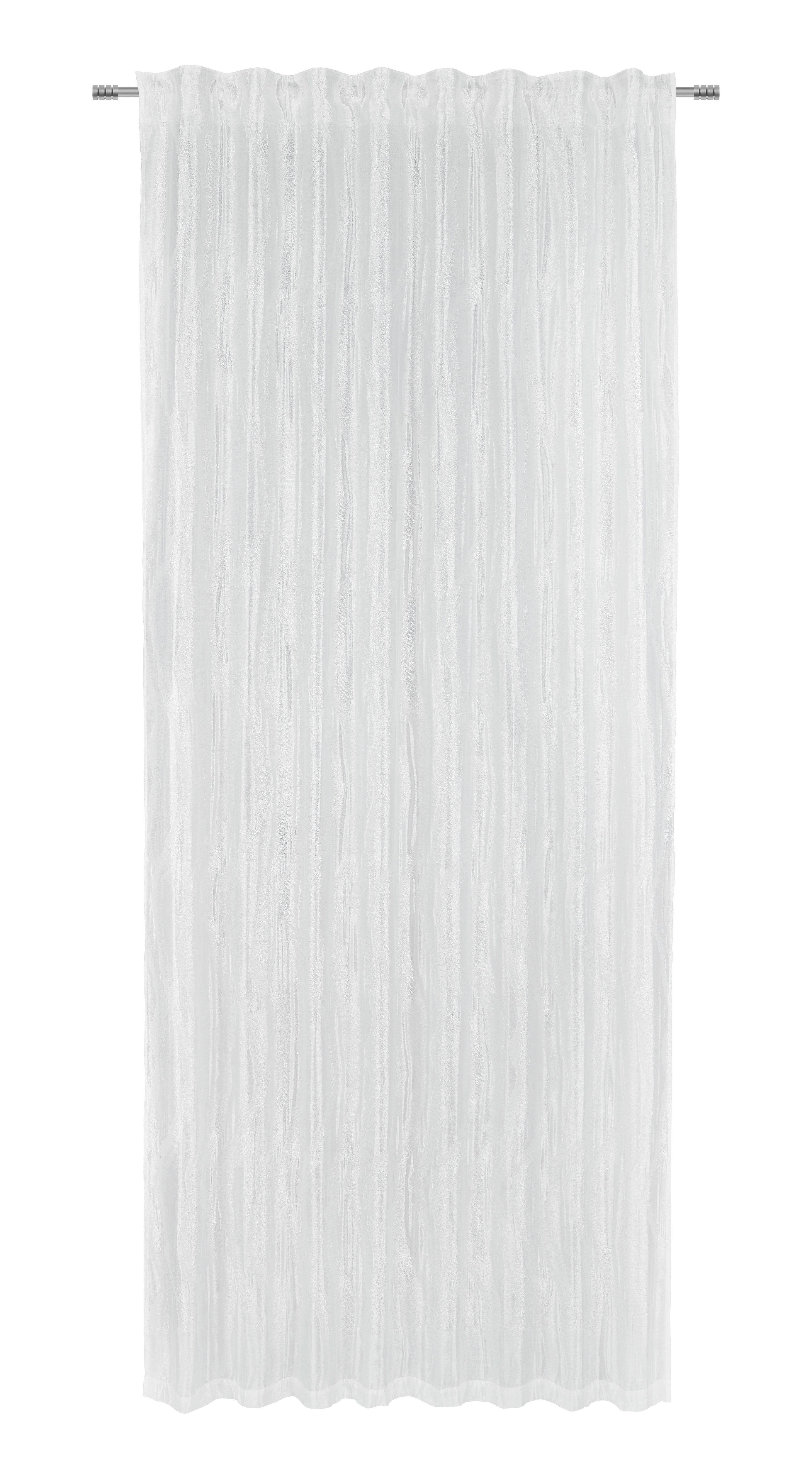 Končana Zavesa Phil - bela, Romantika, tekstil (135/255cm) - Premium Living