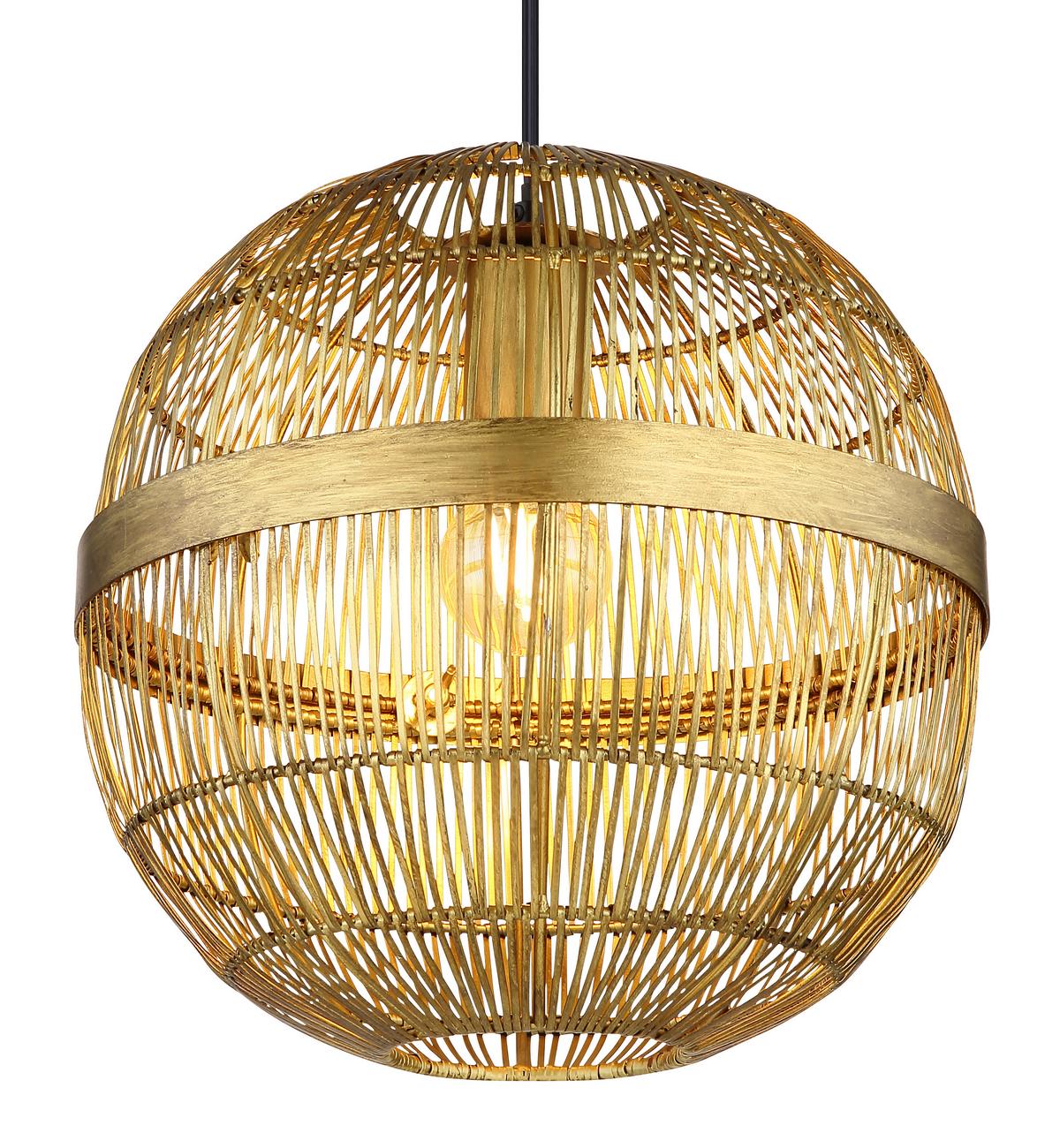 Hängeleuchte Hermi II max. 40 Watt - Messingfarben, KONVENTIONELL, Metall (30/120cm) - Globo