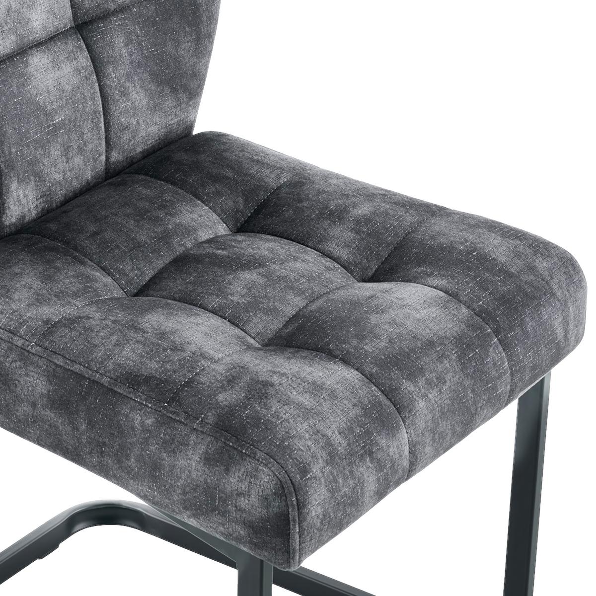 Stolica Emilia - crna/antracit, Konvencionalno, metal/tekstil (43/95/61cm) - Premium Living