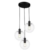 Hängeleuchte Lp-004/3pbk_puerto 3 - Schwarz, Konventionell, Glas (30/144cm)