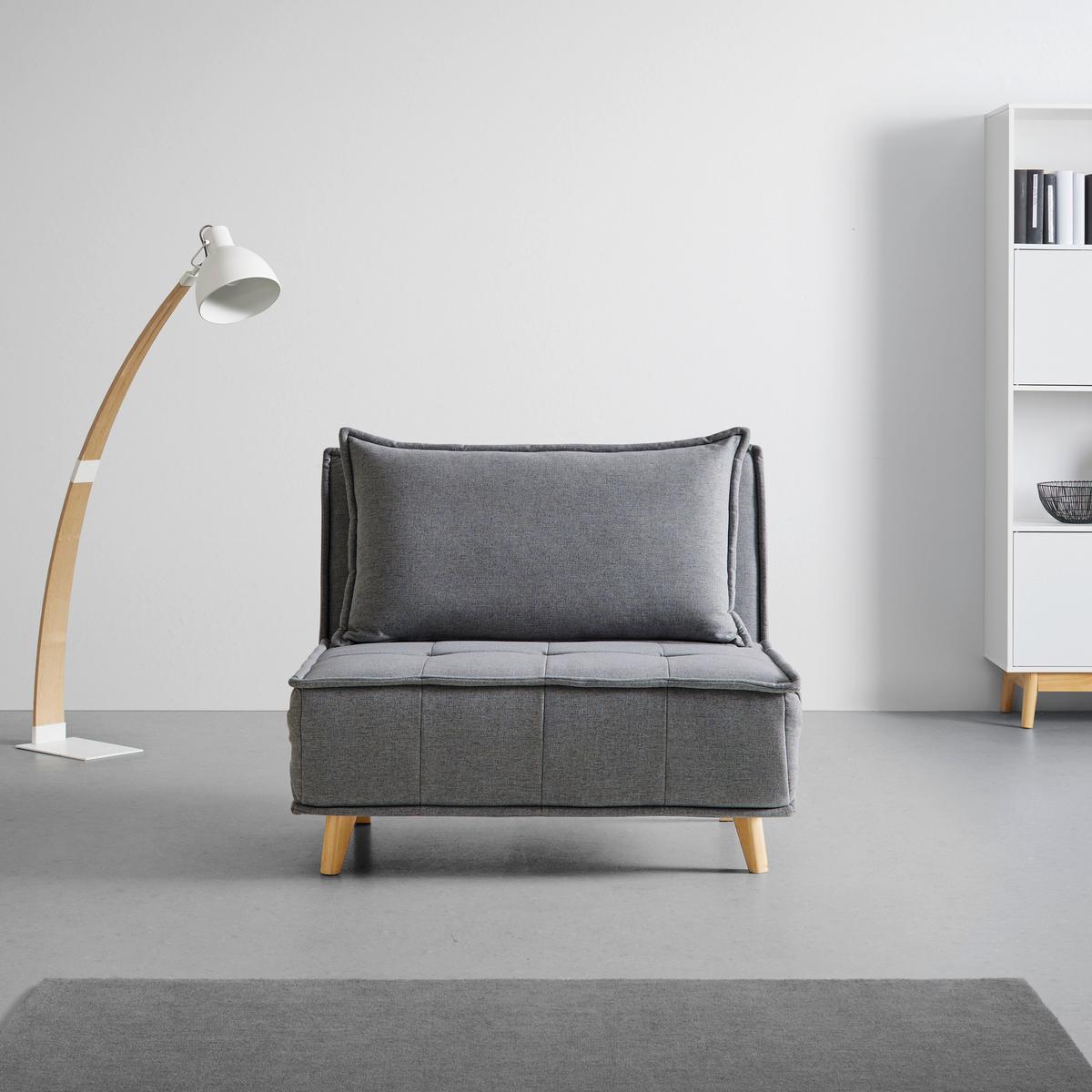 Fotoliu extensibil LAYLA - gri închis, Modern, lemn/textil (104/92/84cm) - Bessagi Home