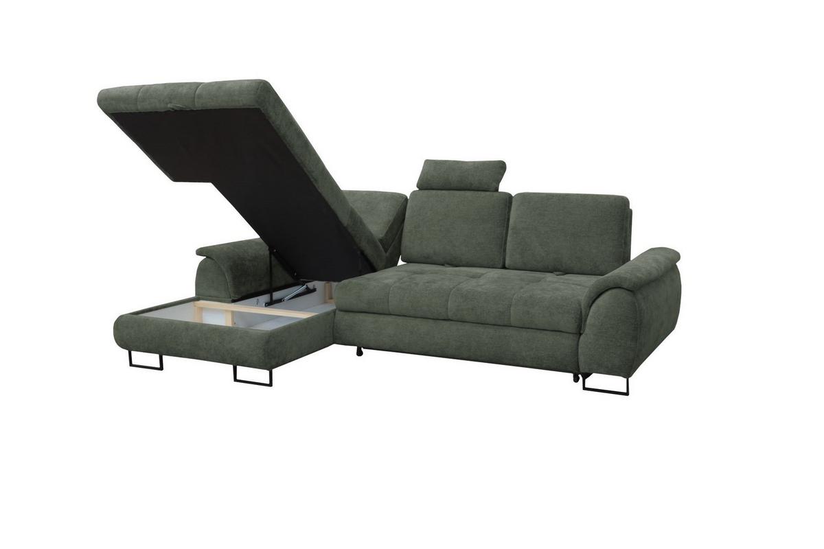 Kutna Garnitura Lago - maslinasto zelena/crna, Moderno (176/95/272cm) - Modern Living