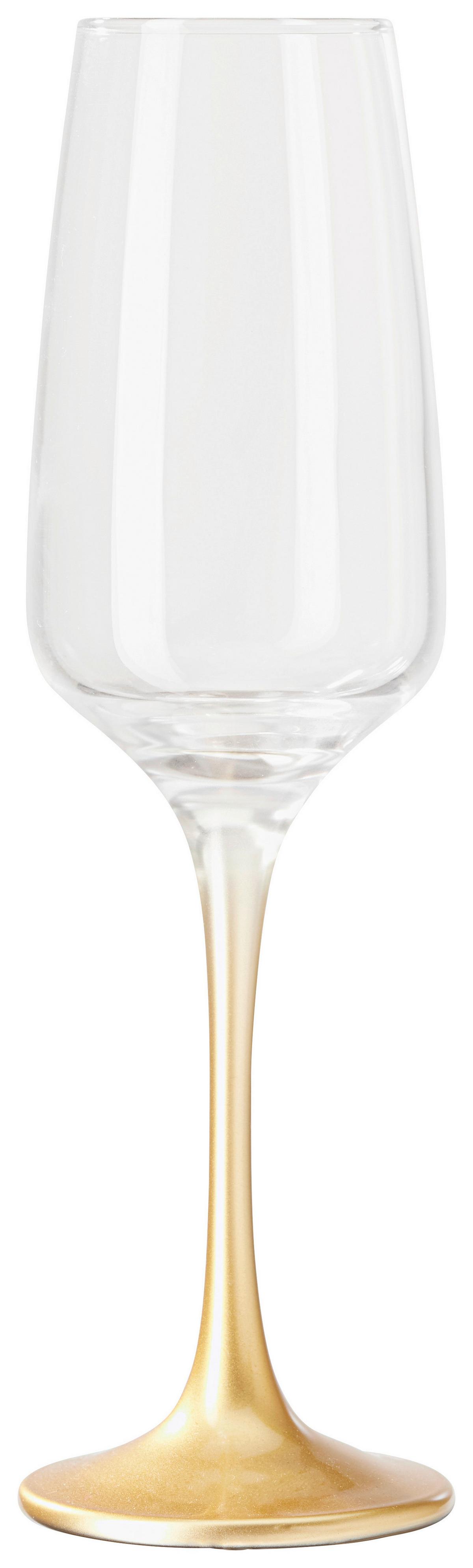 Sektglas Leo in Goldfarben ca. 195ml - Goldfarben, Romantik / Landhaus, Glas (6,5/21,5cm) - Modern Living