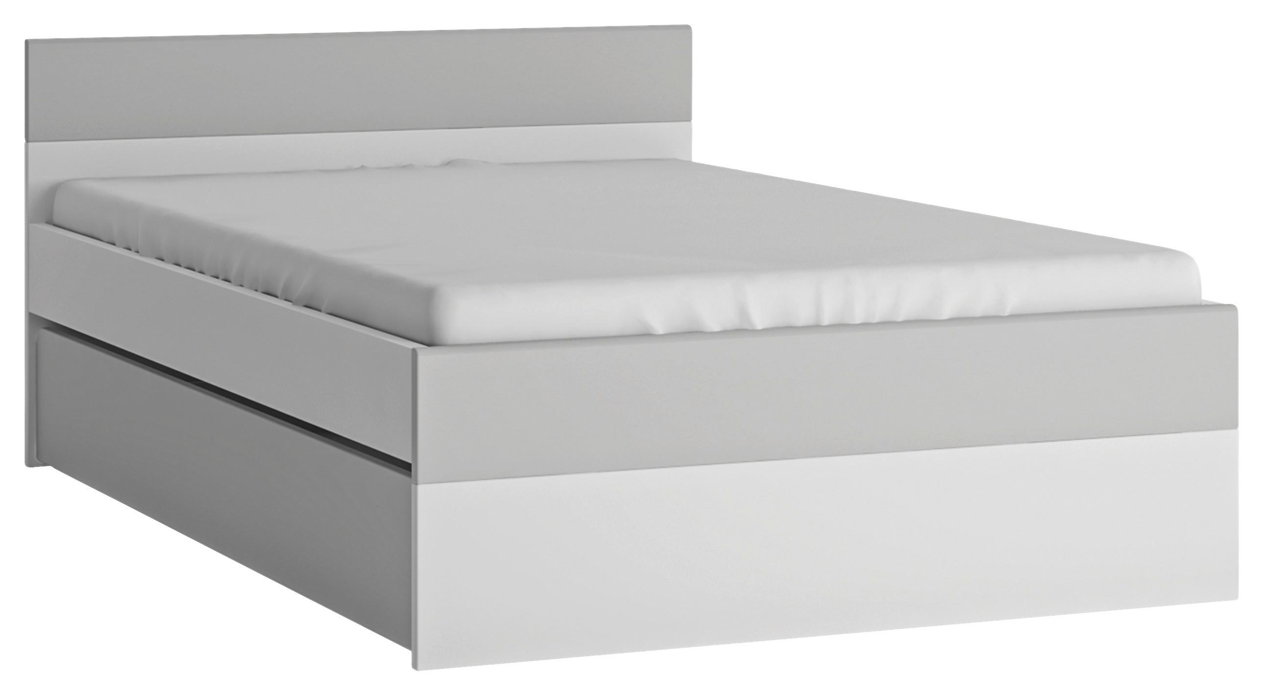 Krevet Flexi - siva visoki sjaj/bijela, Moderno, drvni materijal/plastika (120/200cm) - Premium Living