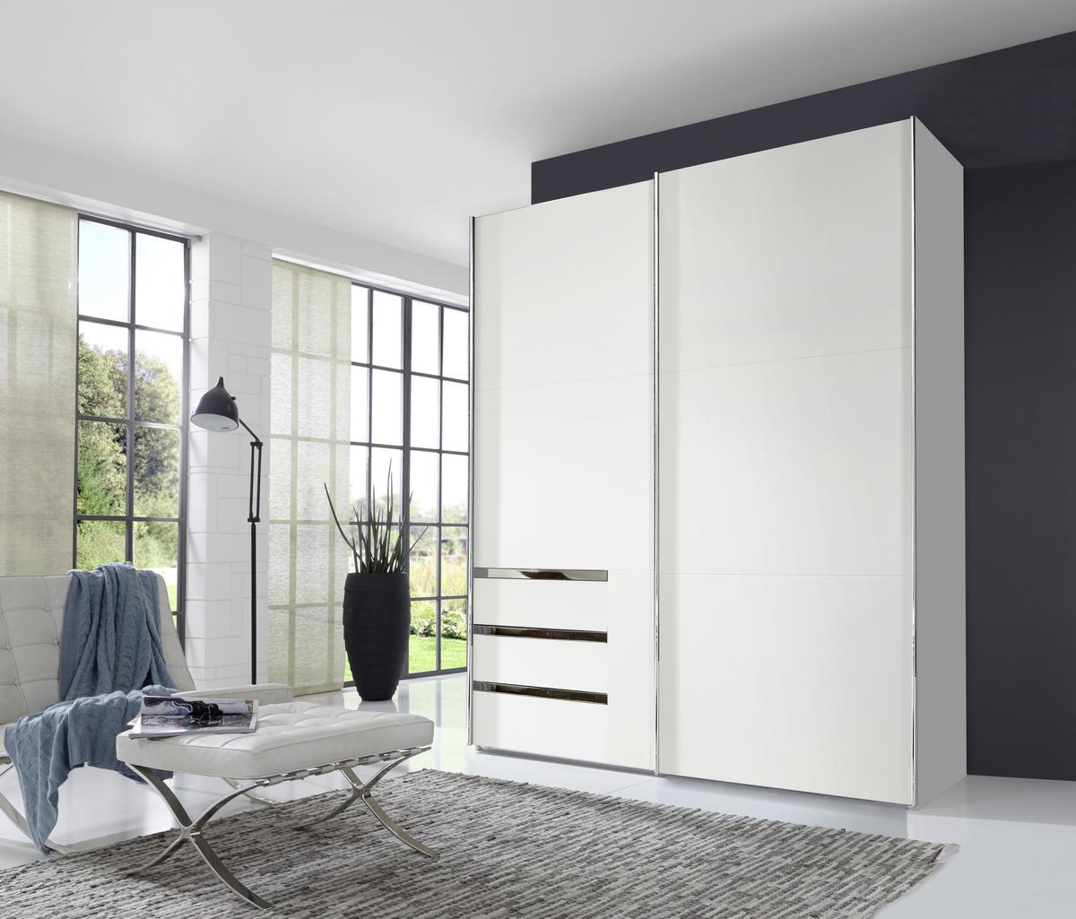 Ormar S Kliznim Vratima Level 36a - bijela/boje kroma, Moderno, drvni materijal/metal (250/216/65cm) - Modern Living