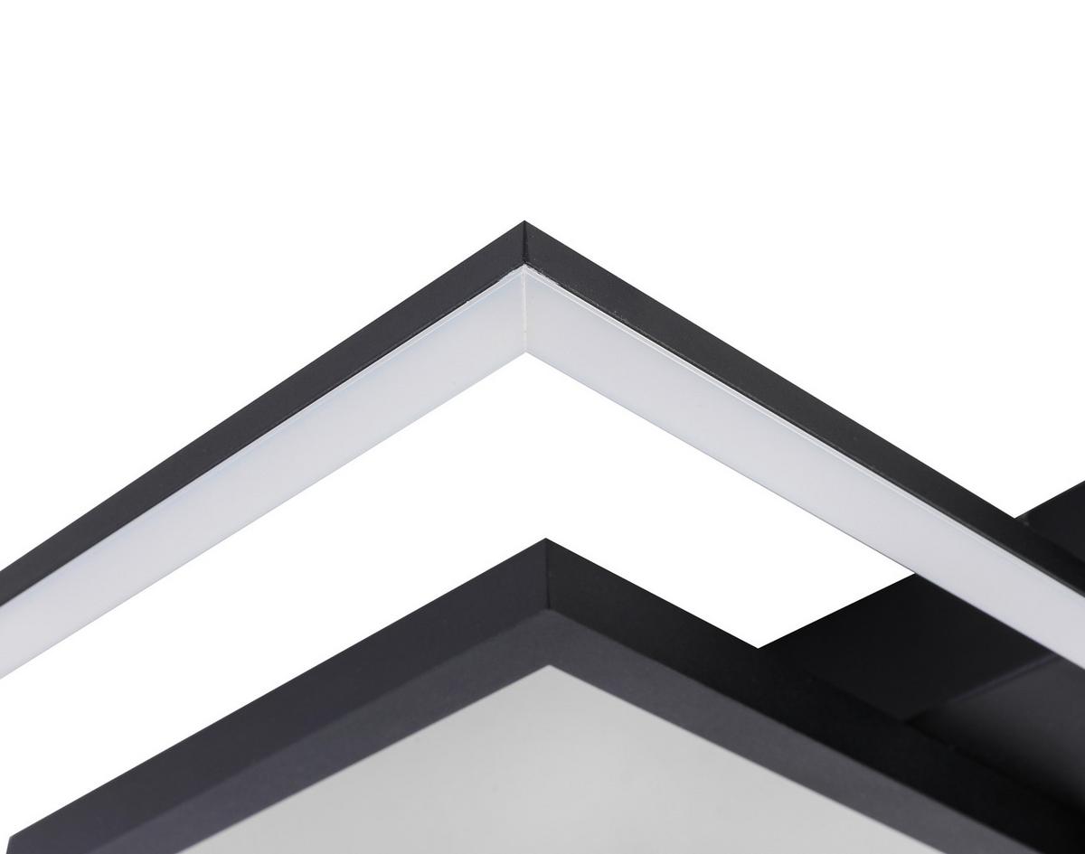 Stropna Led-svetilka Preceval - črna, kovina/umetna masa (41,8/75,3/6,7cm) - Premium Living