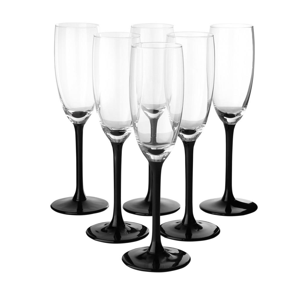 Set Kozarcev Onyx - črna/prozorna, steklo (180l)