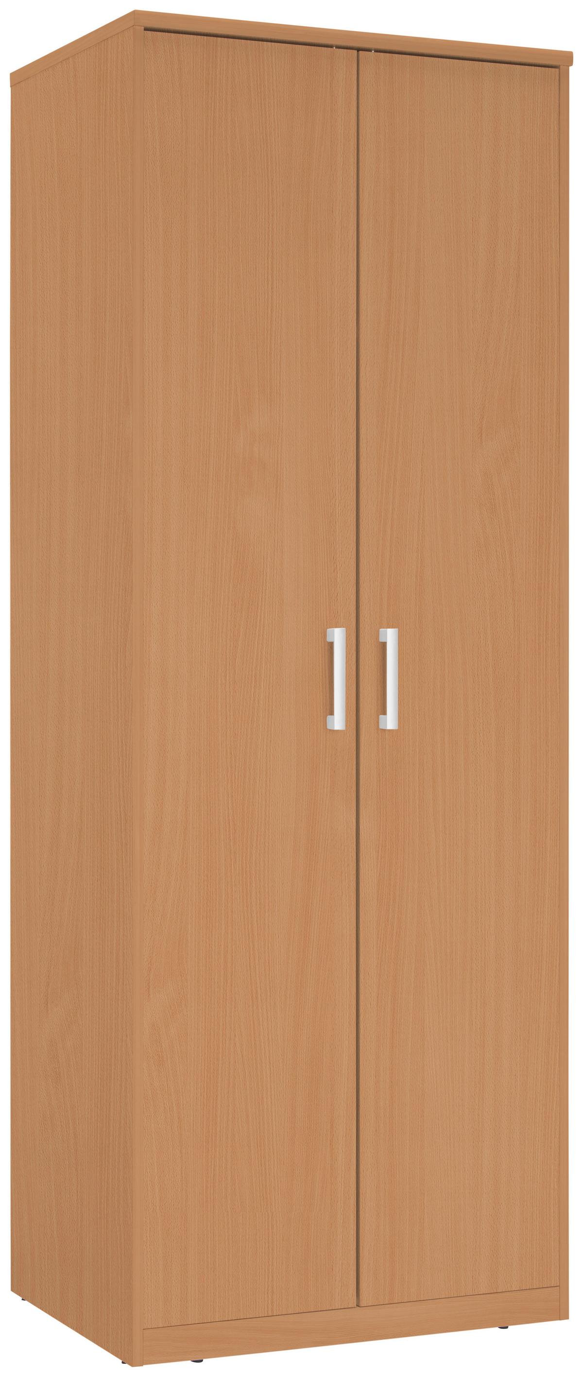 SZAFA NA UBRANIA EASY - kolor bukowy/kolor srebrny, Basics, materiał drewnopochodny/tworzywo sztuczne (72/194/54cm) - Xora