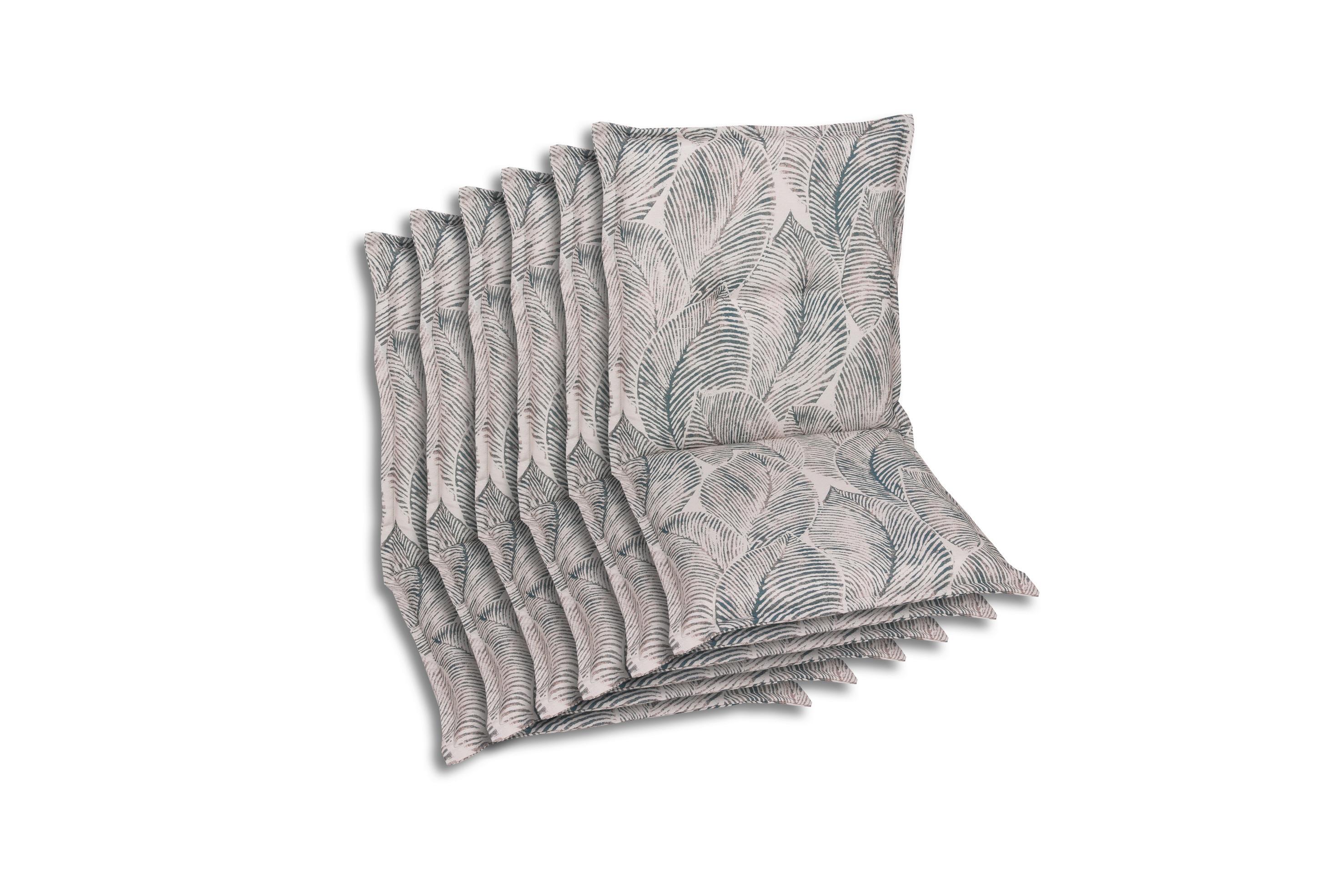 Sesselauflagenset Grau/Beige, 6-teilig - Beige/Grau, Basics, Textil (50/7/100cm)