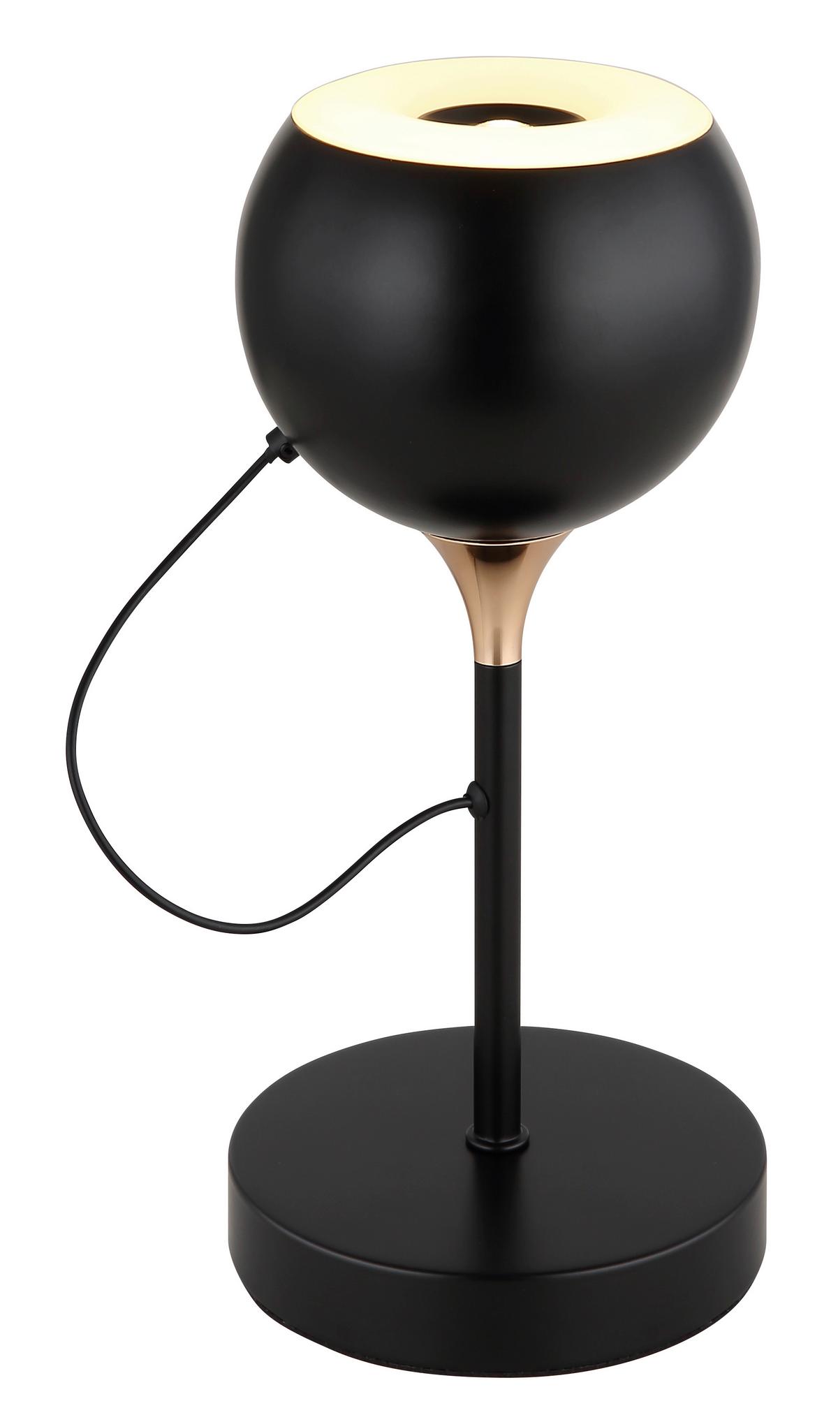 Led Stolna Svjetiljka Donovan - bijela/crni krom, Design, metal/plastika (13/28,5cm) - Globo