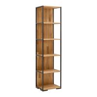 Regal Albero Naturfarben - Schwarz/Naturfarben, MODERN, Holz/Metall (50/200/38cm) - Premium Living