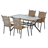 GARTENSET ROMA - Graphitfarben/Naturfarben, MODERN, Kunststoff/Metall - Gardenson