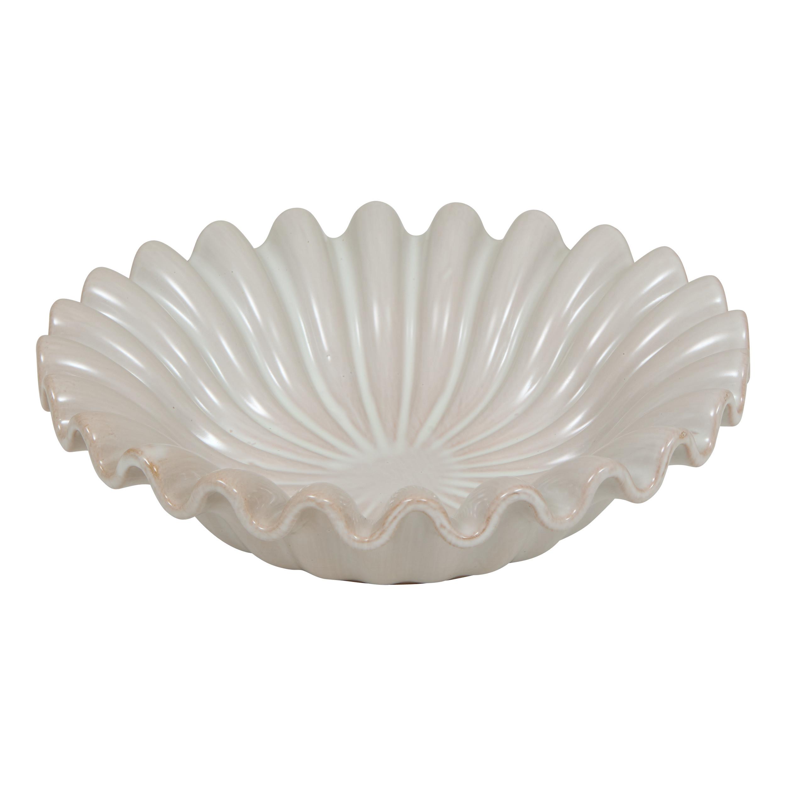 Bol decorativ Sien cca 25 cm - alb, Basics, ceramică (25/7cm)