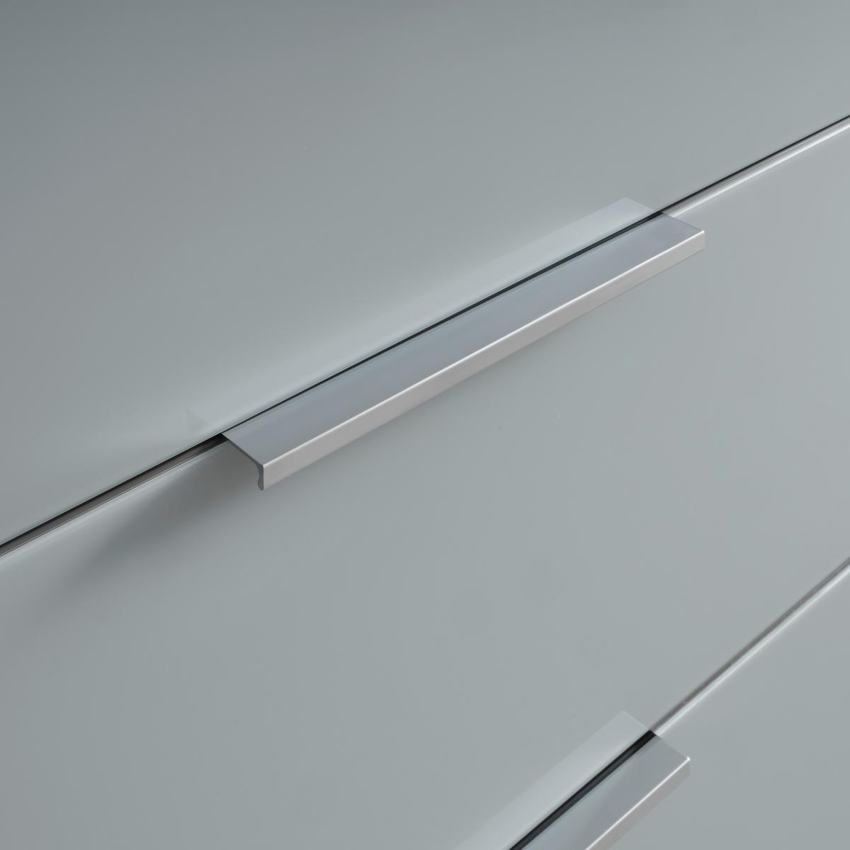 Sideboard Oakland in Grau/Graphitfarben - Chromfarben/Silberfarben, MODERN, Glas/Holzwerkstoff (134/102/42cm) - Premium Living