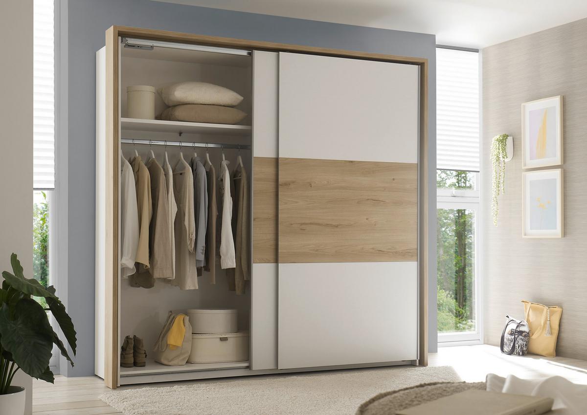 SYPIALNIA KIARA - kolor dębowy/biały, Modern, materiał drewnopochodny - Livetastic