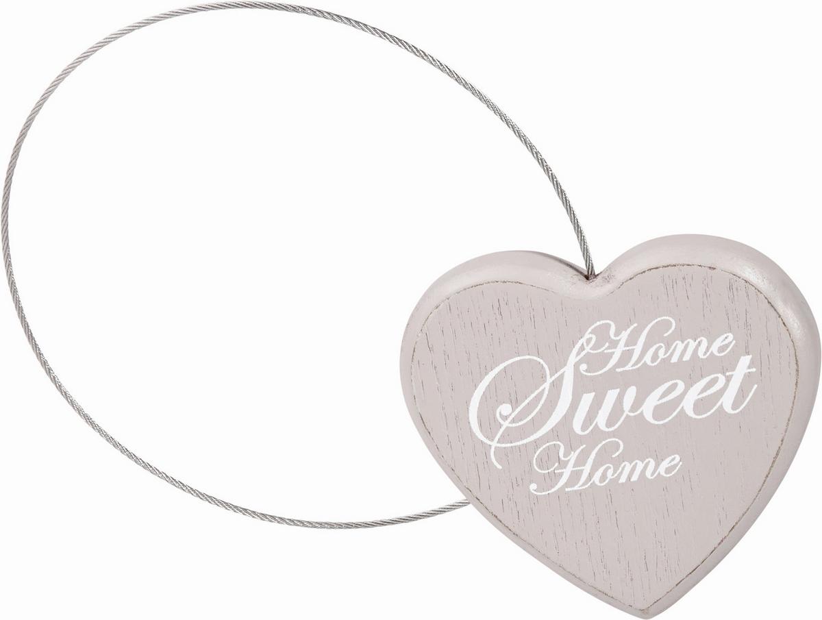 Dekorativni Kavelj Za Zaveso Sweet Home - rjavosiva/bela, Romantika, kovina/les (8cm) - Modern Living