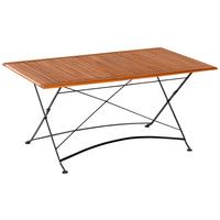 Gartentisch Schlossgarten Holz - Graphitfarben/Naturfarben, KONVENTIONELL, Holz/Metall (160/90/73cm) - Gardenson