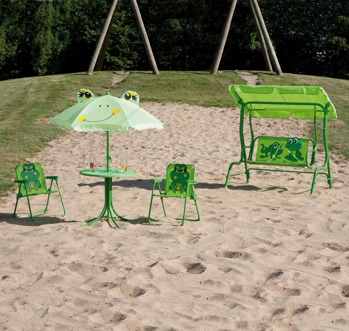 Kinder-Hollywoodschaukel Grün - Grün, MODERN, Textil/Metall (115/118/75cm) - Siena Garden