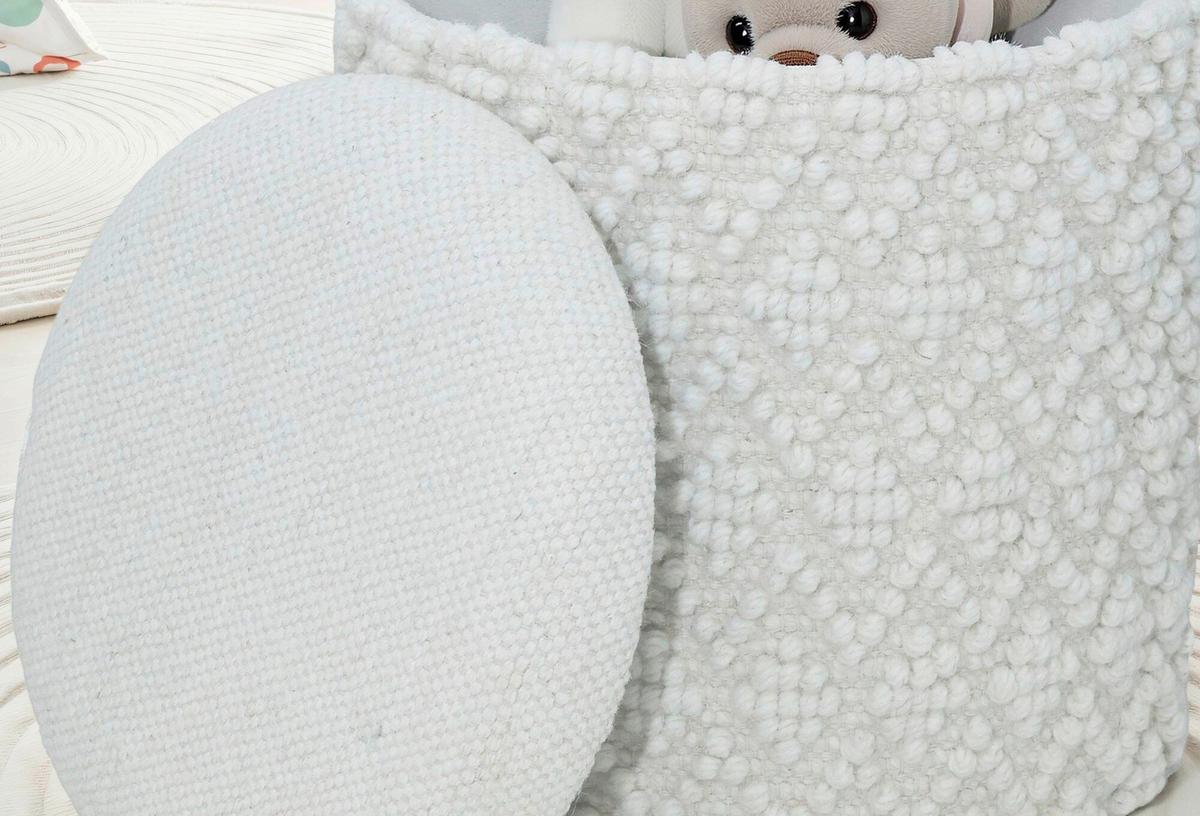 HOCKER WL7.420 - Weiss, Basics, Textil (40/45/40cm) - Livetastic