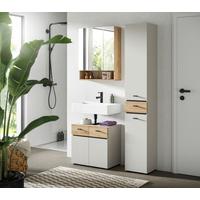 Badezimmer Aqua Eichefarben/Kaschmir 3-teilig - Kaschmir/Eichefarben, Trend, Glas/Holzwerkstoff (92cm) - MID.YOU