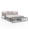 LOUNGEGRUPP ENJA - ljusgrå/grå, Modern, metall/textil (104/60/70cm) - Bessagi Garden