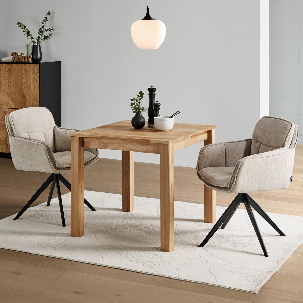 STÓŁ DO JADALNI BILLY - buk twardzielowy, Natur, drewno (80/80/75cm) - Livetastic