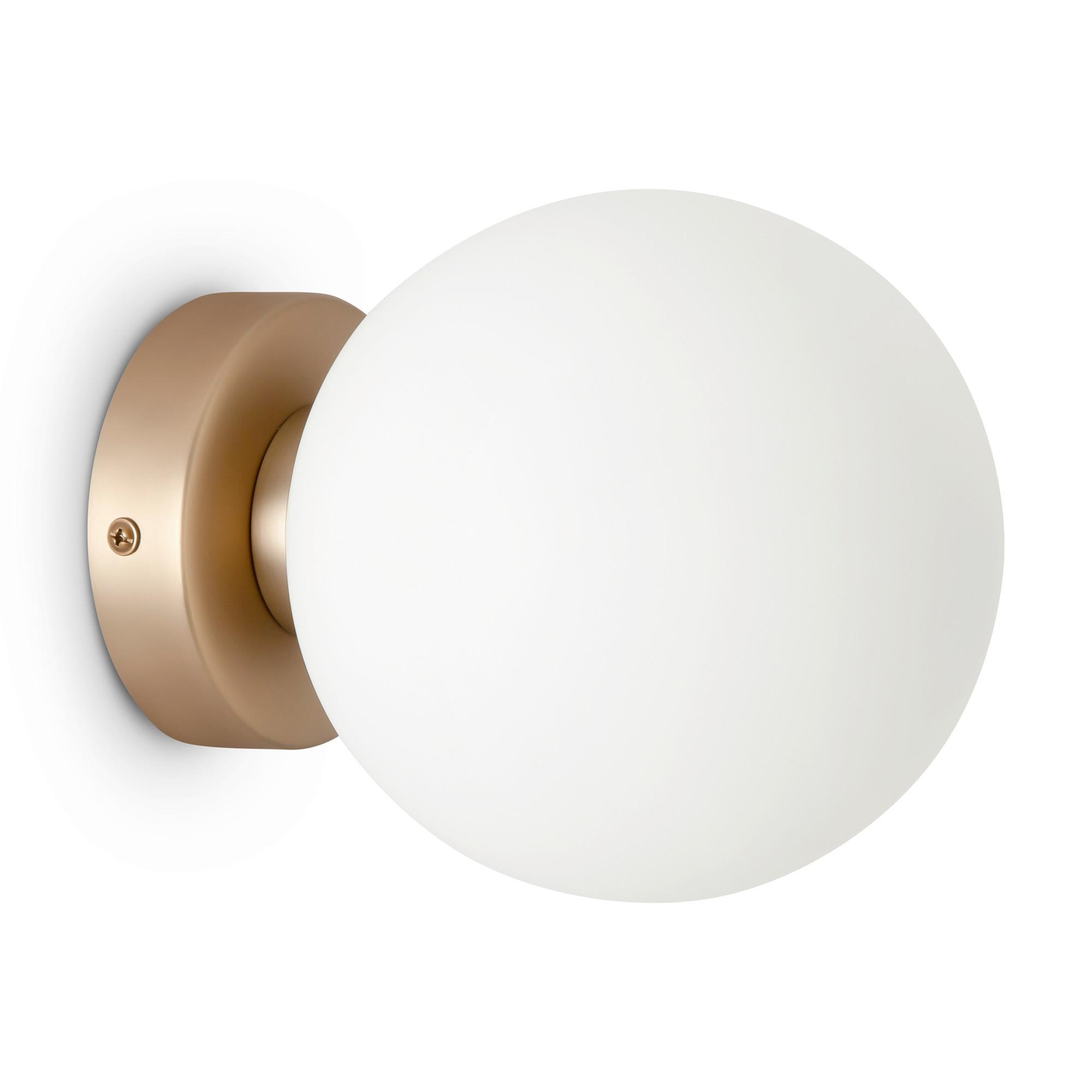 Wandleuchte Basic Form - Weiss/Goldfarben, Trend, Glas/Metall (15/15/18cm) - MAYTONI