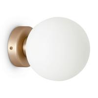Wandleuchte Basic Form - Weiss/Goldfarben, Trend, Glas/Metall (15/15/18cm) - MAYTONI