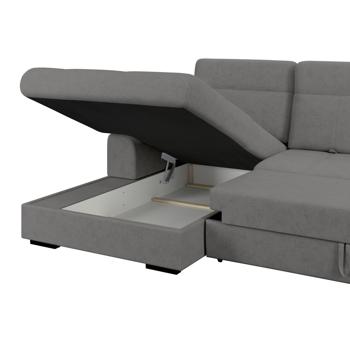 Kutna Garnitura Malaga - crna/antracit, Konvencionalno, tekstil/drvo (203/286cm) - Ondega