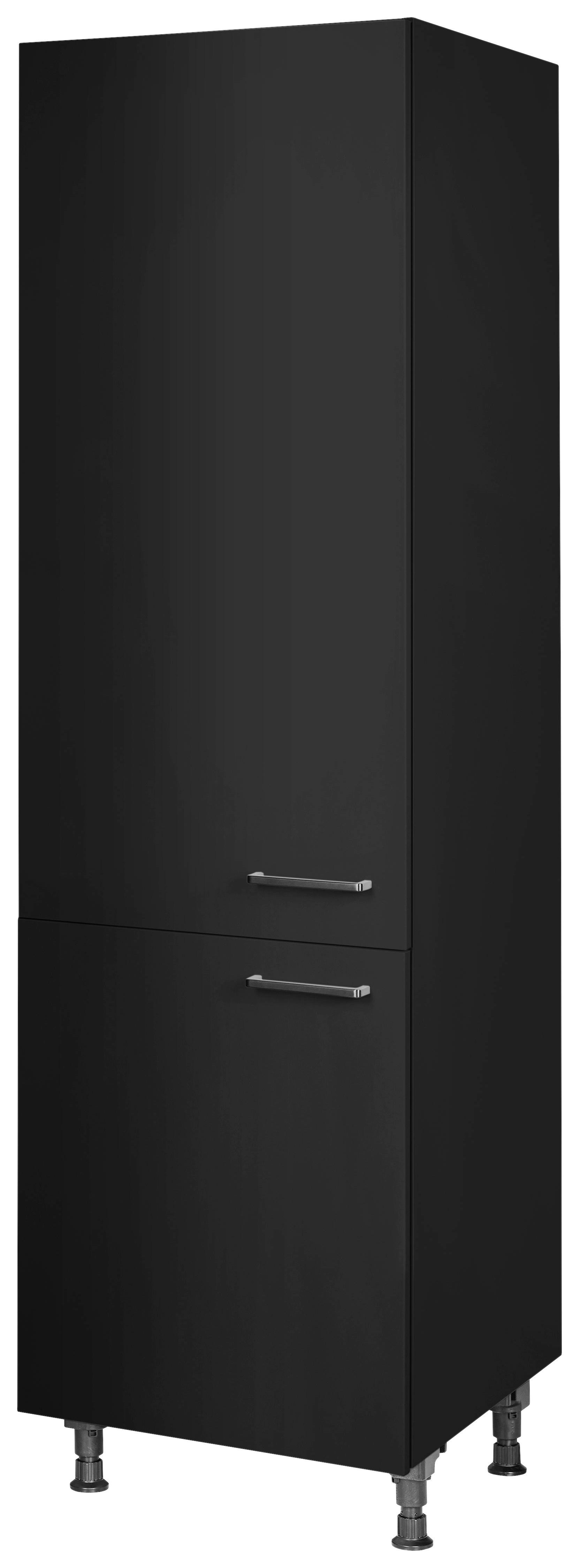 Geschirrschrank Touch Schwarz - Edelstahlfarben/Schwarz, MODERN, Holzwerkstoff/Metall (60/216,6/58cm) - Nobilia