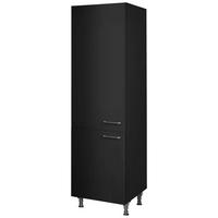 Geschirrschrank Touch Schwarz - Edelstahlfarben/Schwarz, MODERN, Holzwerkstoff/Metall (60/216,6/58cm) - Nobilia